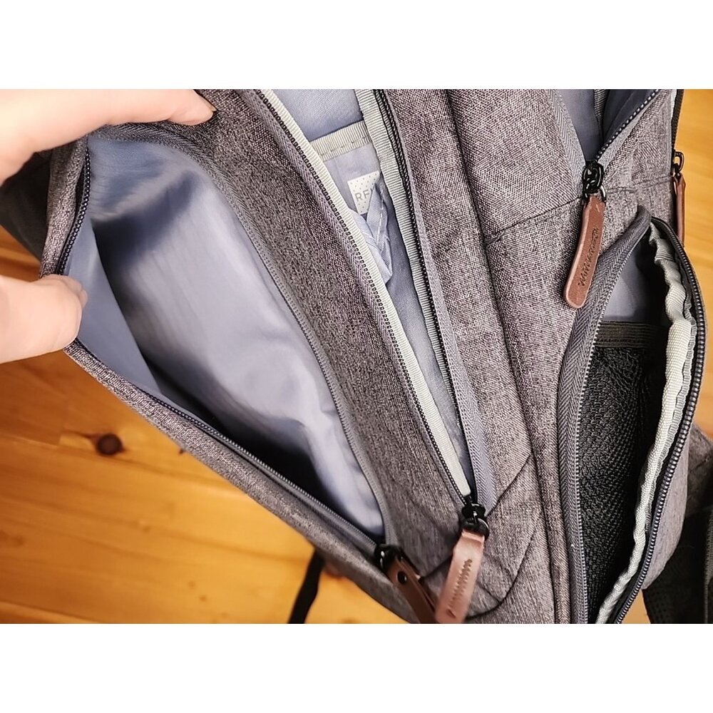 KROSER 17 Inch Travel Computer Backpack Gray Charger Cable - Picture 4 of 11
